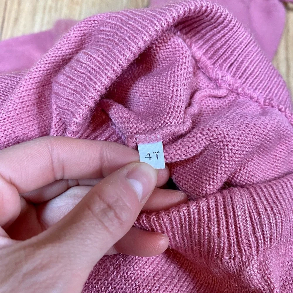 Vintage 1980s Toddler Time JCPenny Two Piece Pink Knit Outfit Size 4T